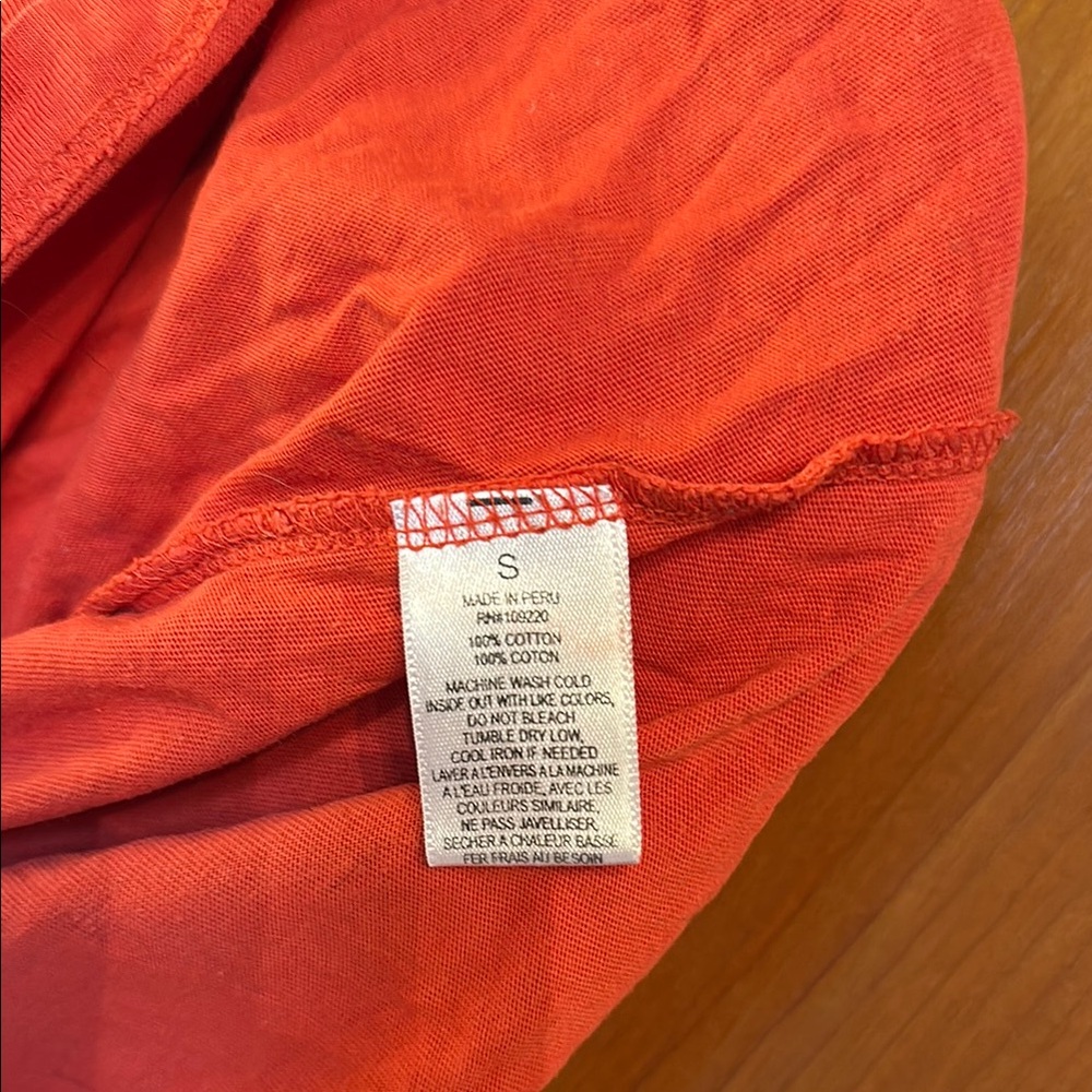 Anthropologie Red Puff Sleeve Ruched Blouse - Picture 3 of 4